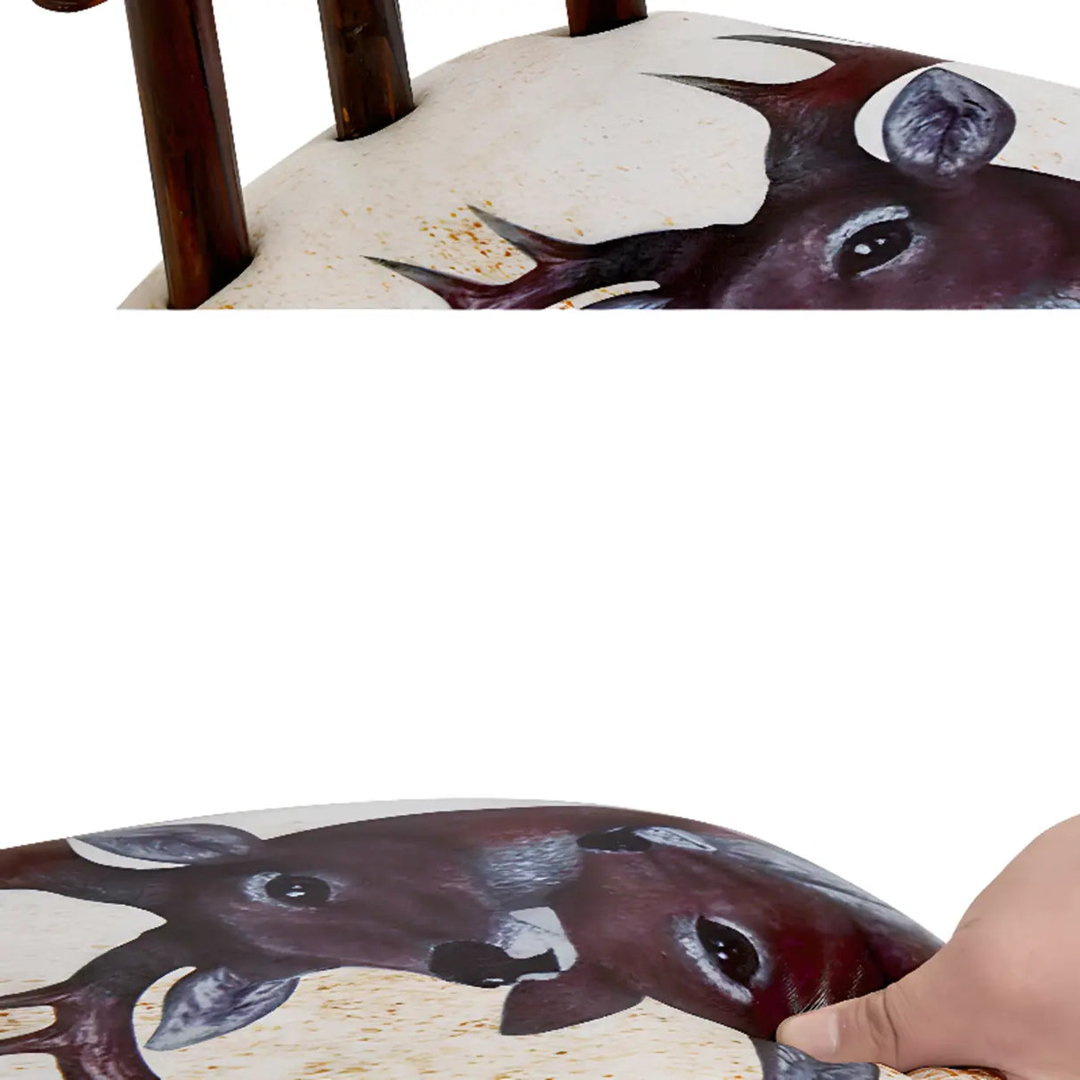 Rustic Swivel Multiple Colour Fabric Round Bar Stool Image - 8