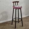 Rustic Swivel Multiple Colour Fabric Round Bar Stool Image - 9