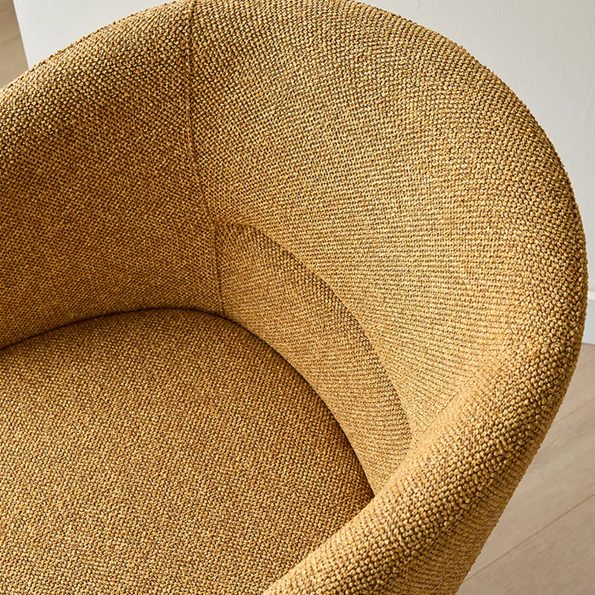 Rustic Swivel Upholstered Dining Chair with Curved Backrest Image - 12