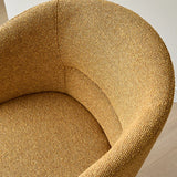 Rustic Swivel Upholstered Dining Chair with Curved Backrest Image - 12