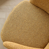 Rustic Swivel Upholstered Dining Chair with Curved Backrest Image - 14