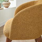 Rustic Swivel Upholstered Dining Chair with Curved Backrest Image - 16