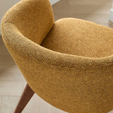 Rustic Swivel Upholstered Dining Chair with Curved Backrest Image - 17