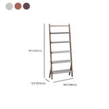 Rustic Timber Finish Ladder Vertical Display Bookshelf Image - 20