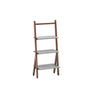 Rustic Timber Finish Ladder Vertical Display Bookshelf Image - 7
