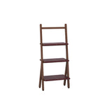 Rustic Timber Finish Ladder Vertical Display Bookshelf Image - 13