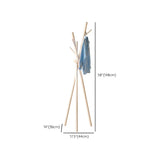 Rustic Tripod Wood Natural Freestanding Hall Tree with Hooks #size