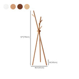 Rustic Tripod Wood Natural Freestanding Hall Tree with Hooks Image - 15