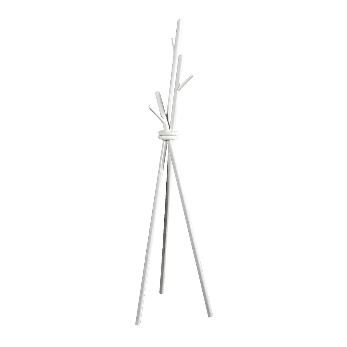 Rustic Tripod Wood Natural Freestanding Hall Tree with Hooks Image - 7