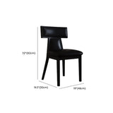 Rustic Upholstered Timber Walnut Armless Dining Chair #size