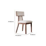 Rustic Upholstered Timber Walnut Armless Dining Chair Image - 15