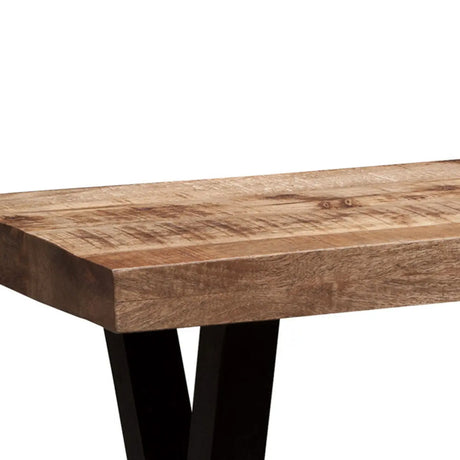 Rustic Versatile Trestle Base Wood Brown Console Table Image - 1