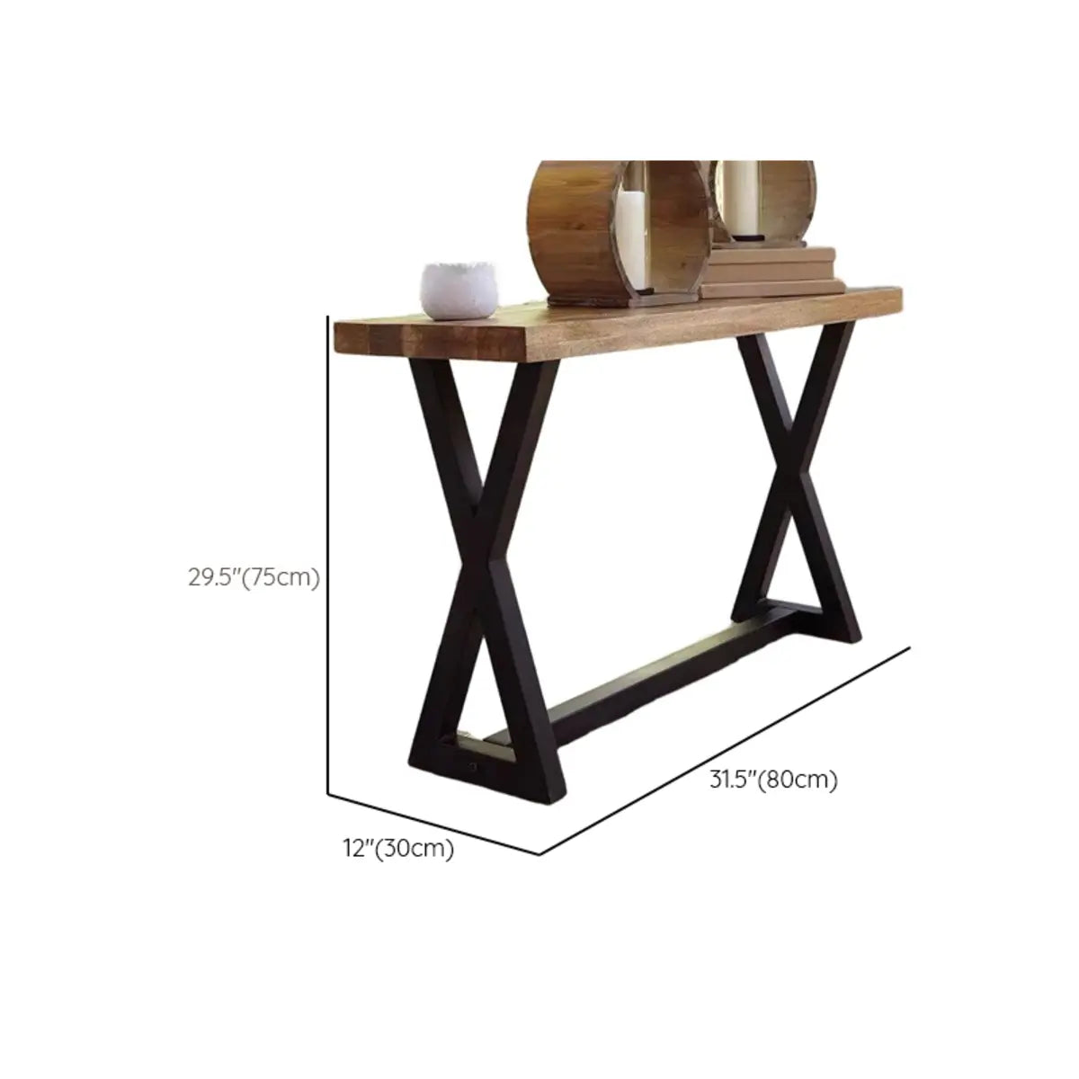 Rustic Versatile Trestle Base Wood Brown Console Table Image - 9