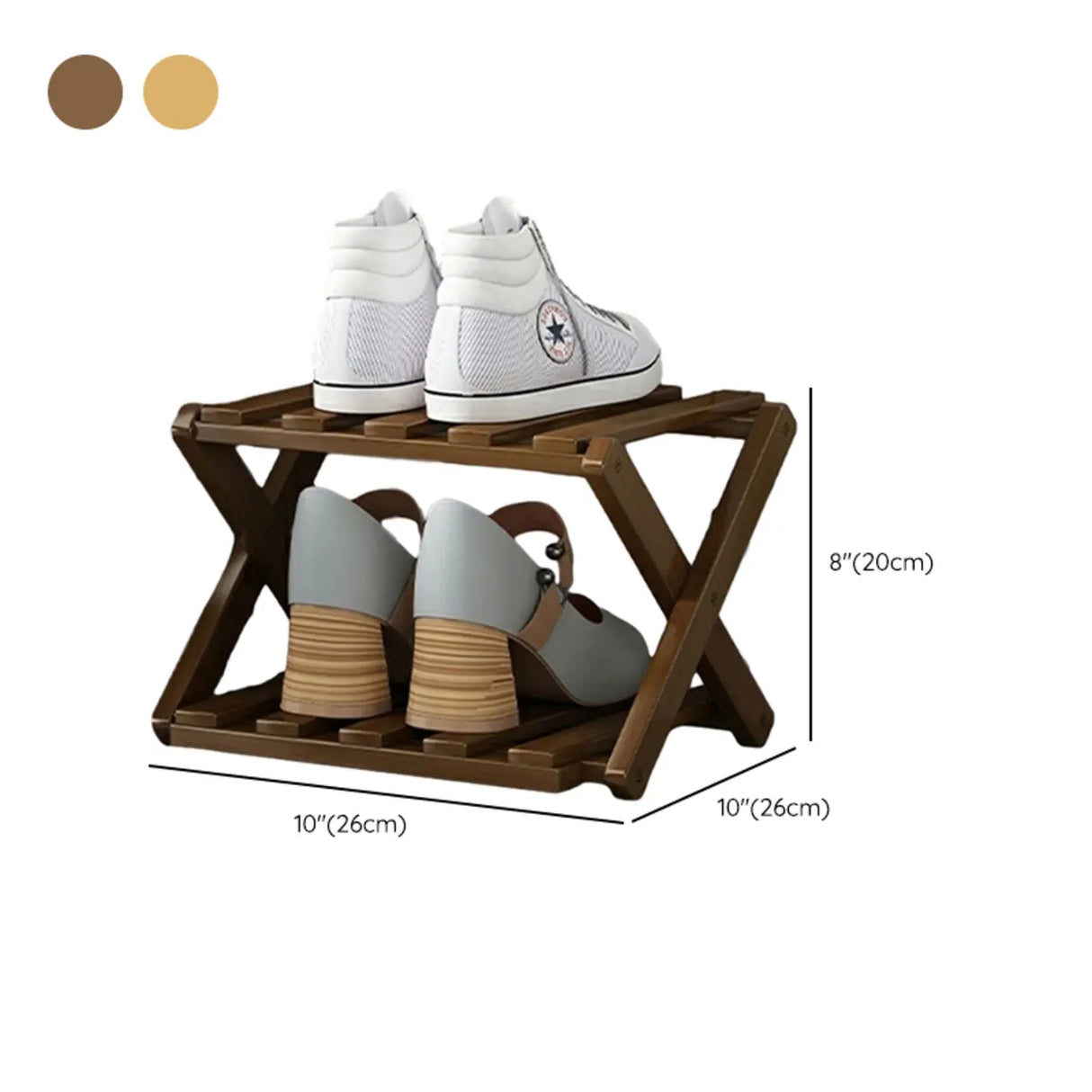 Rustic Vertical Bamboo Corner Brown Multi-Tier Shoe Rack 