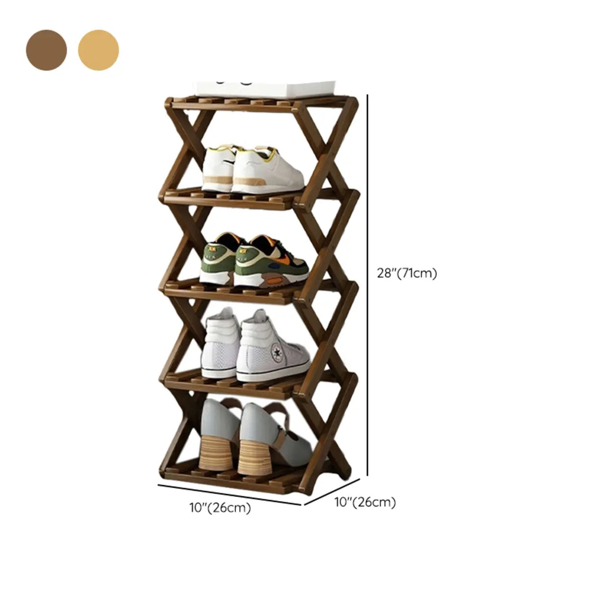 Rustic Vertical Bamboo Corner Brown Multi-Tier Shoe Rack Image - 29