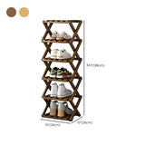 Rustic Vertical Bamboo Corner Brown Multi-Tier Shoe Rack Image - 30