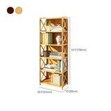 Rustic Vertical Bamboo Rectangle Rack Wood Bookshelf Image - 27