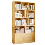 Rustic Vertical Pine Wood 5 Shelves Display Bookcase Image - 13
