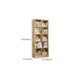 Rustic Vertical Pine Wood 5 Shelves Display Bookcase #size