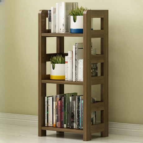 Rustic Vertical Wooden Open Back Display Bookshelf Image - 2
