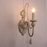 Rustic Vintage Wooden Candle Wall Sconce Light Image - 7