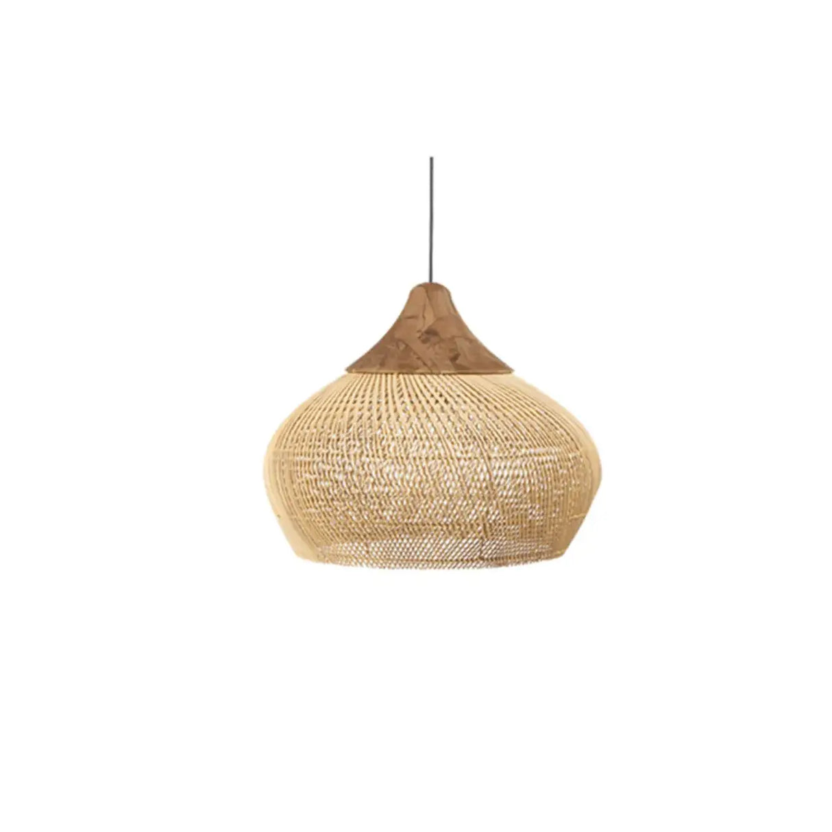 Rustic Wabi Sabi Style Rattan Bamboo Woven Pendant Lights Image - 11