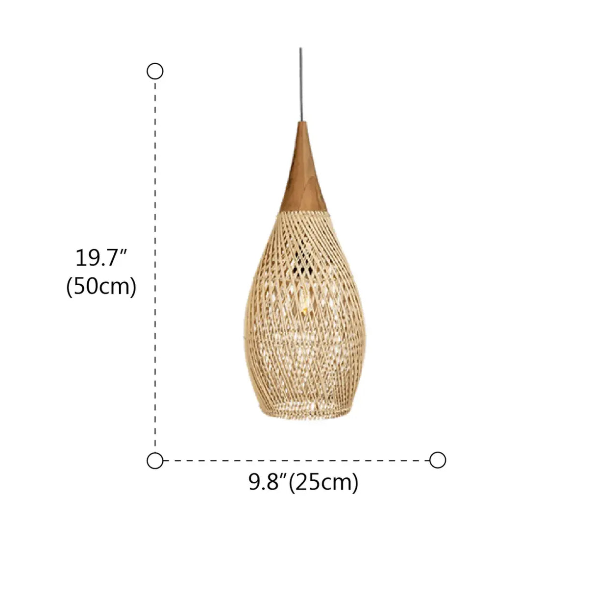 Rustic Wabi Sabi Style Rattan Bamboo Woven Pendant Lights 