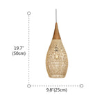 Rustic Wabi Sabi Style Rattan Bamboo Woven Pendant Lights #size