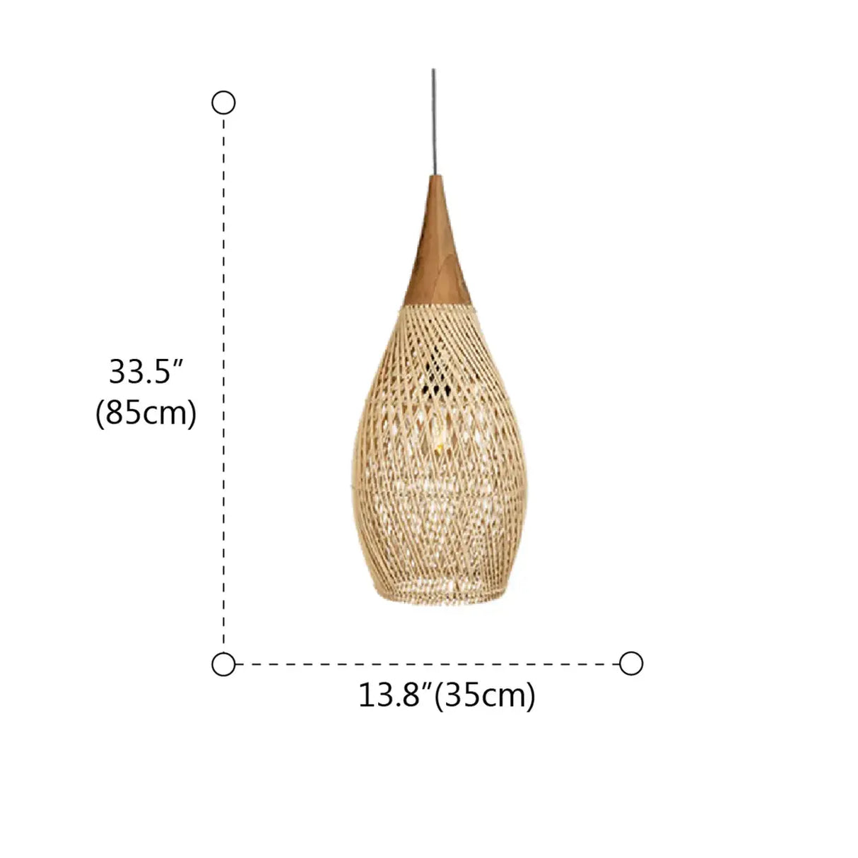 Rustic Wabi Sabi Style Rattan Bamboo Woven Pendant Lights Image - 18