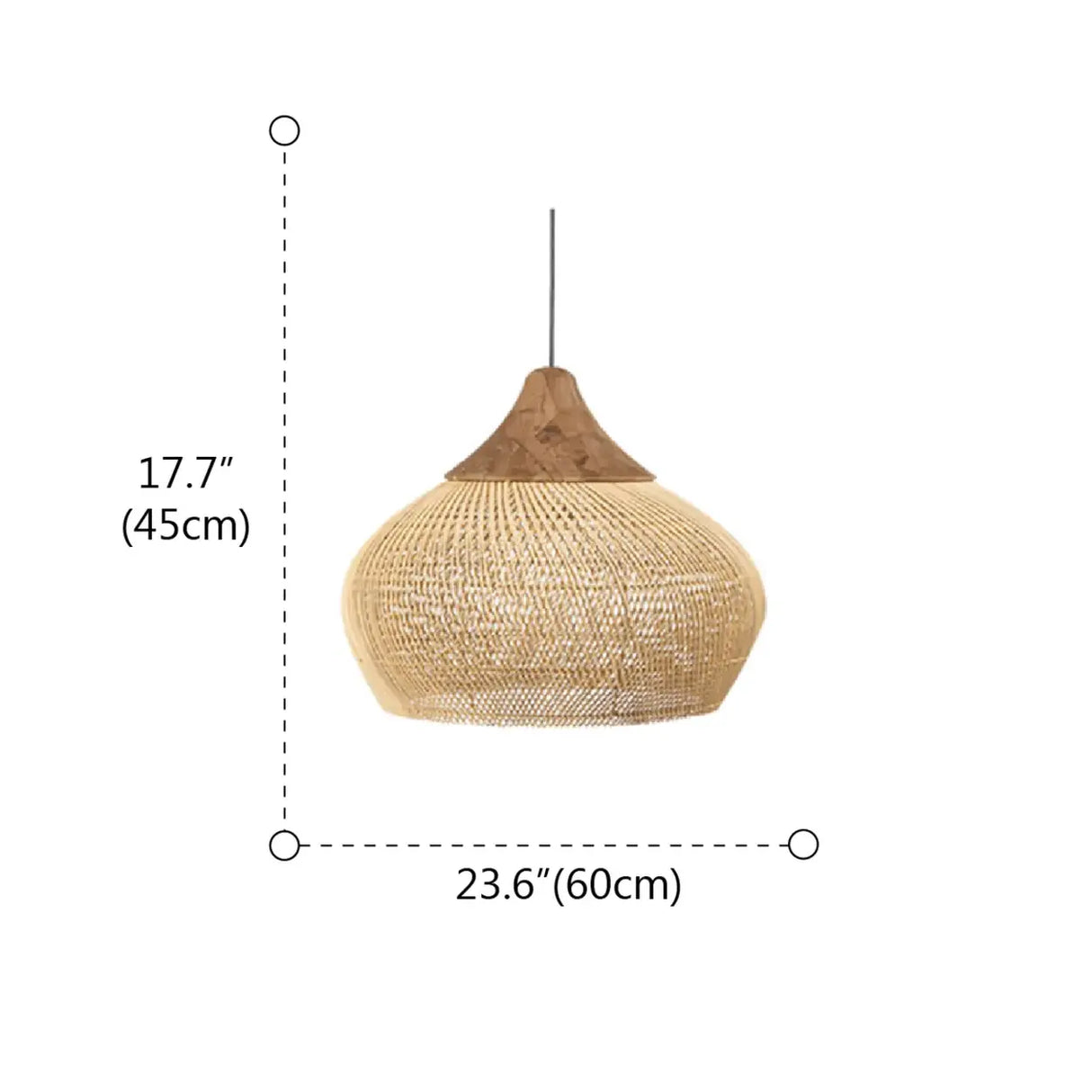Rustic Wabi Sabi Style Rattan Bamboo Woven Pendant Lights Image - 19