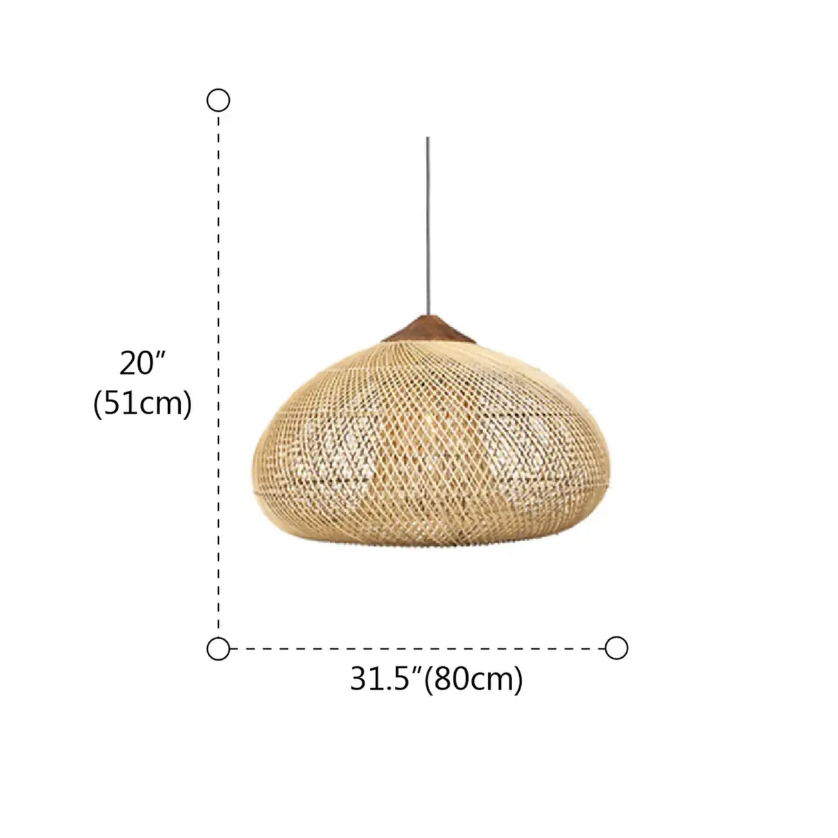Rustic Wabi Sabi Style Rattan Bamboo Woven Pendant Lights Image - 21
