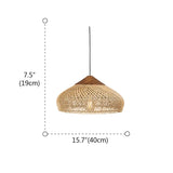 Rustic Wabi Sabi Style Rattan Bamboo Woven Pendant Lights Image - 25