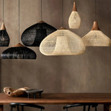 Rustic Wabi Sabi Style Rattan Bamboo Woven Pendant Lights Image - 3