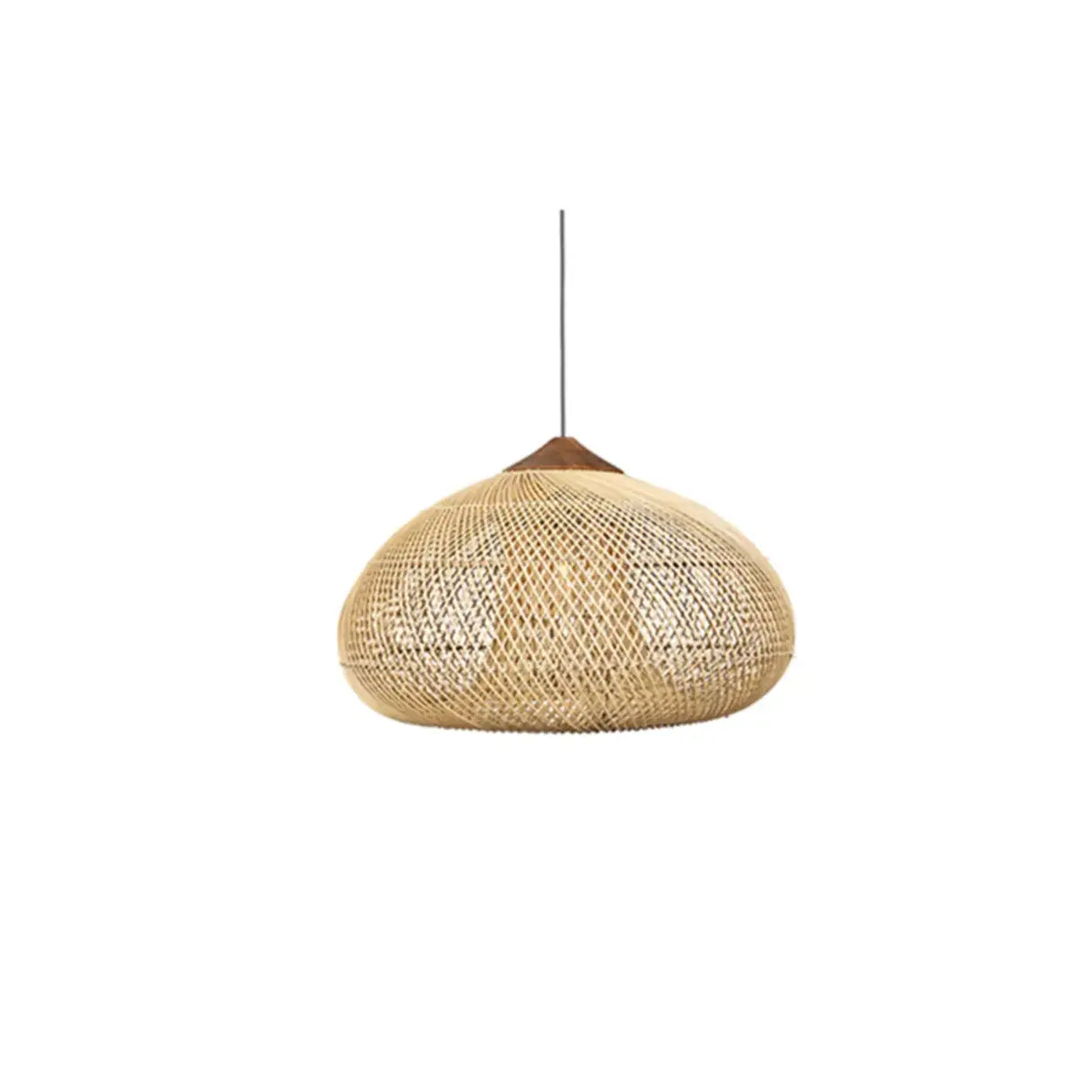 Rustic Wabi Sabi Style Rattan Bamboo Woven Pendant Lights Image - 9