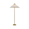 Rustic Walnut Woven Cone Shade Metal Floor Lamp Image - 2