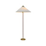 Rustic Walnut Woven Cone Shade Metal Floor Lamp Image - 4