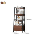 Rustic White 4-Shelf Ladder Open Back Display Bookcase Image - 20