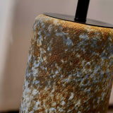 Rustic White Fabric Umbrella Ceramic Floor Lamp Image - 4