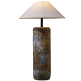 Rustic White Fabric Umbrella Ceramic Floor Lamp Image - 5