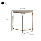 Rustic White Finish Half-circle Wood Console Table #size
