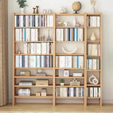 Rustic Wood 9-Layer Adjustable Tall Storage Bookshelf Image - 11