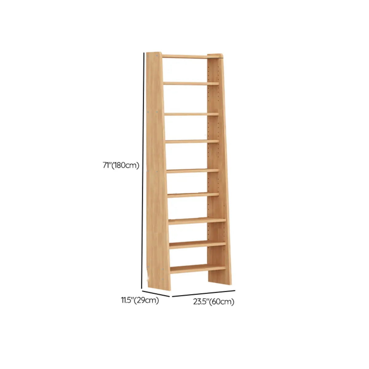 Rustic Wood 9-Layer Adjustable Tall Storage Bookshelf 