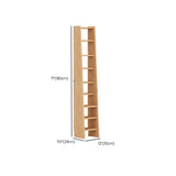 Rustic Wood 9-Layer Adjustable Tall Storage Bookshelf Image - 14