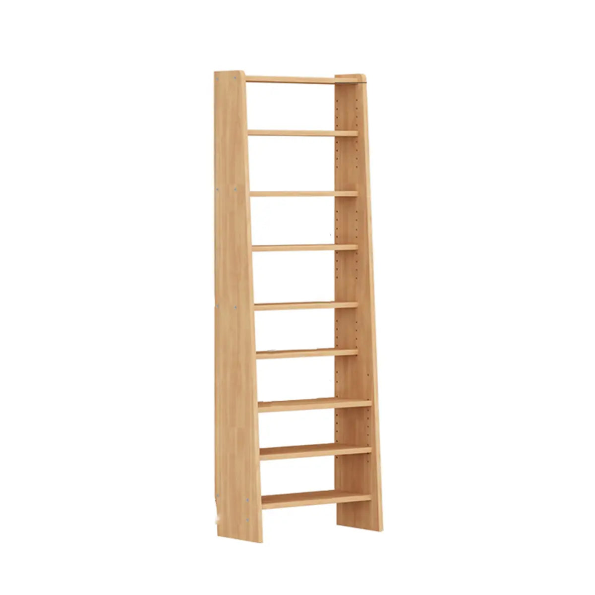 Rustic Wood 9-Layer Adjustable Tall Storage Bookshelf Image - 2