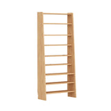 Rustic Wood 9-Layer Adjustable Tall Storage Bookshelf Image - 3