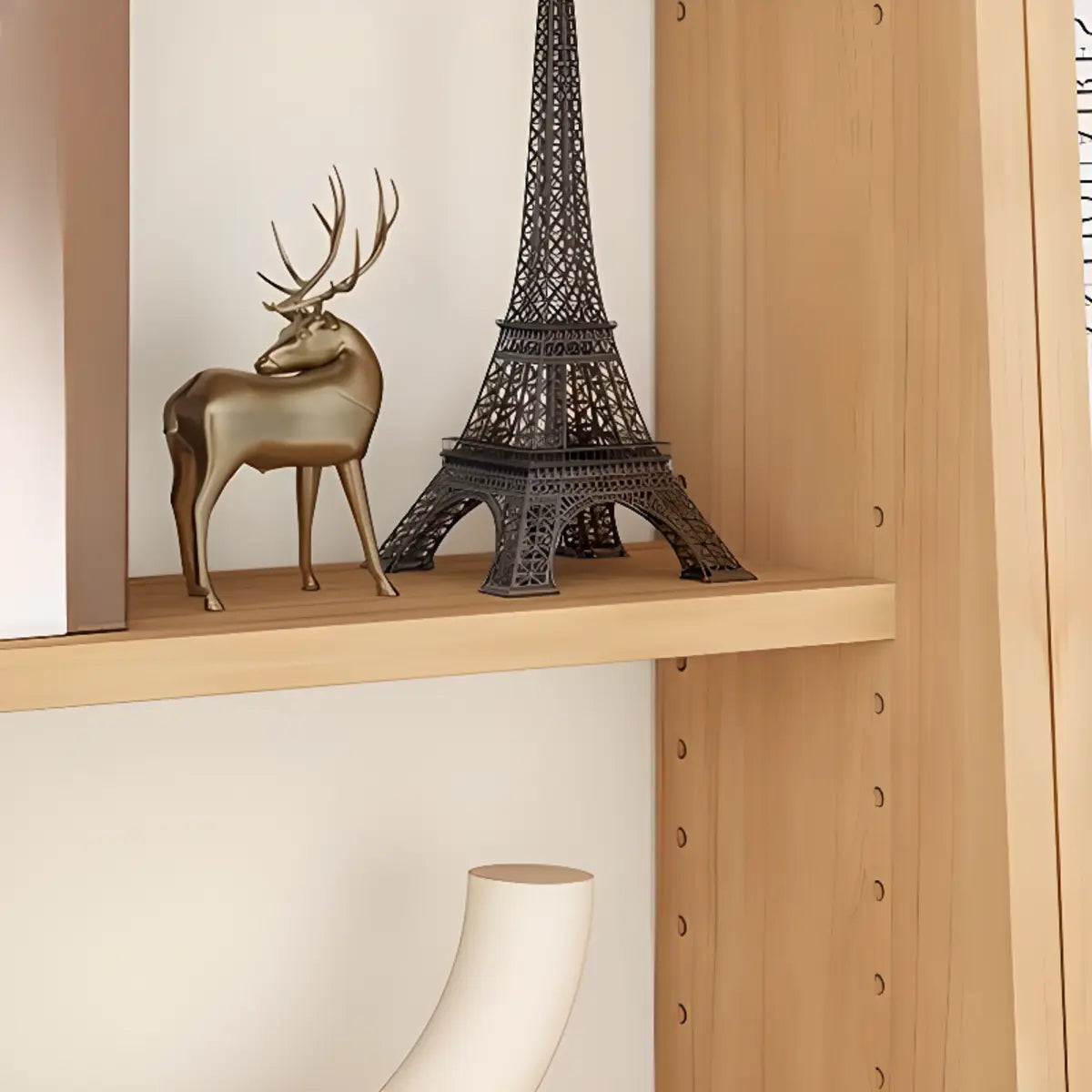 Rustic Wood 9-Layer Adjustable Tall Storage Bookshelf Image - 7