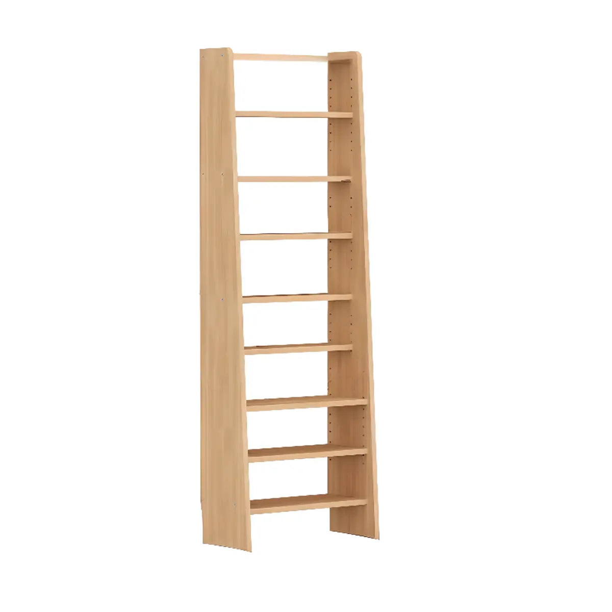 Rustic Wood 9-Layer Adjustable Tall Storage Bookshelf Image - 9