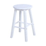 Rustic Wood Black Walnut White Round Bar Stool With Footrest Image - 8