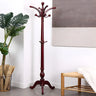 Rustic Wood Brown Entryway Freestanding Hooks Hall Tree Image - 10