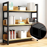 Rustic Wood Multi-Shelf Metal Frame Display Bookcase Image - 18